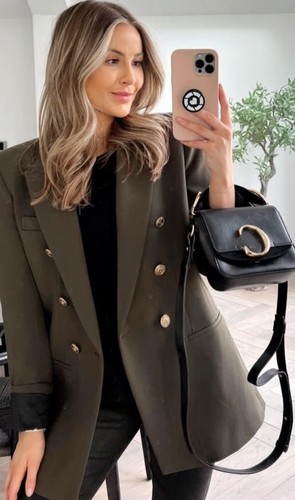 Bnwt zara khaki double - zara,