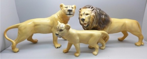 Beswick set lion family - beswick,