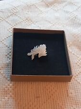 Vintage Chinese Dragon Head Brooch Carved MOP.