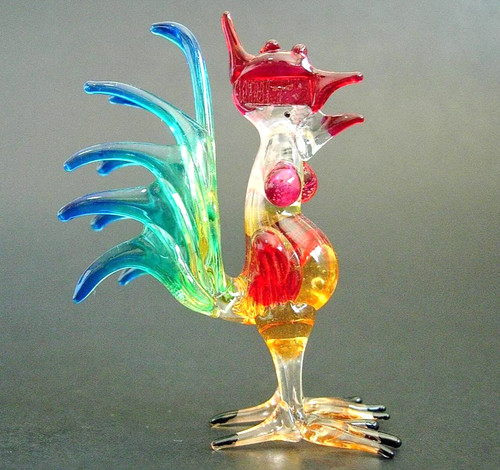 Glass chicken cockerel rooster - glass,