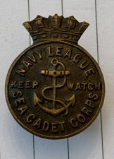 NAVY LEAGUE SEA CADET CORPS LAPEL BADGE KINGS CROWN