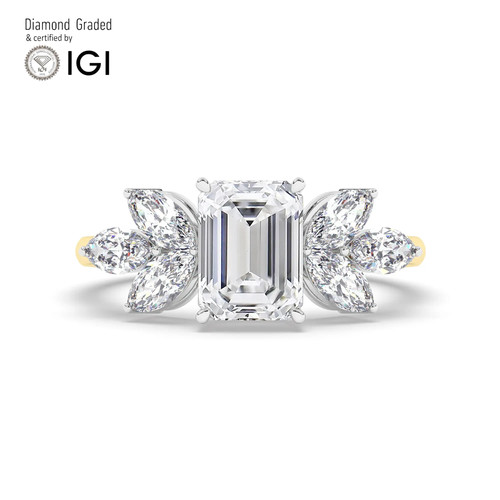 Emerald diamond engagement - emerald,