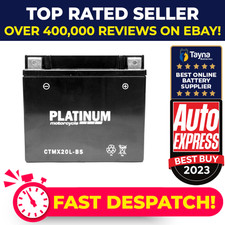 CTMX20L-BS PLATINUM AGM Motorcycle Battery Replaces YTX20L-BS