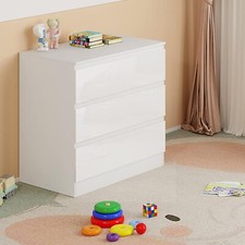 🏅White High Gloss 3 Drawer