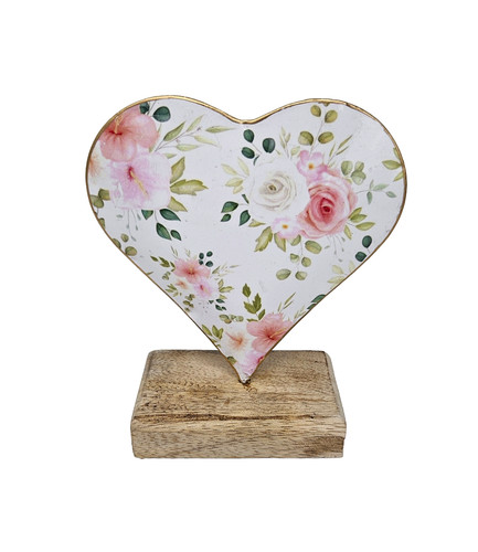 Metal heart ornament wooden - ornament,