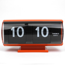 TWEMCO Drum Style Retro Bedroom Desktop Flip Clock QT30T Orange  - GQT30TO