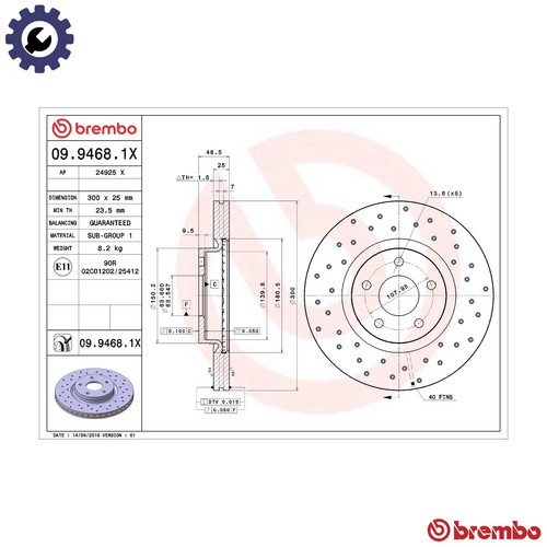 Brake disc 9468 1x for - 2x,