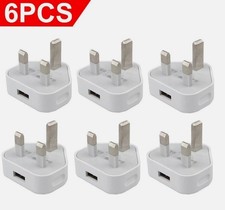6 Pack UK USB Wall Charger 3