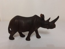 Vintage Wood Rhino Hand Carved