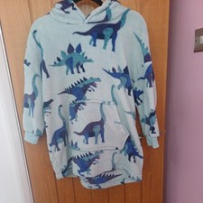 M&S  Fleece Oodie Style Fleece Dinosaur Hoodie Pj's Pyjamas Nightwear Age 7 - 8
