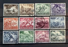 1943 German Set of 12 Stamps