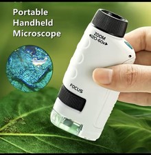 Pocket microscope 60x - 120x, portable mini microscope, pocket magnifying glass