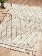 John Lewis Hand Knotted Hebri Berber Style Wool Rug 240 x 170cm Natural (Dusty)
