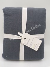 Pottery Barn Belgian Flax Linen Duvet Cover Steel Blue King Cal King #A35