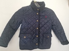 Age 5 Quilted Polo By Ralph Lauren Jacket/Coat Small Blue Polyester