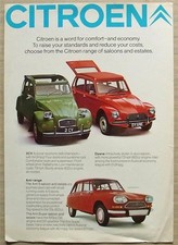 CITROEN Car Range UK Sales Leaflet 1976 2CV Dyane AMI GS CX