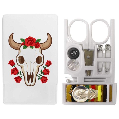 Cow skull with roses mini - with, roses'