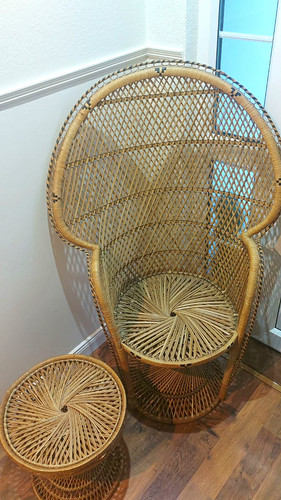 Brown rattan wicker peacock - rattan,