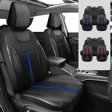 Full Set Car Seat Covers 9Pcs Leather Look Protector For Vw Golf Polo Passat
