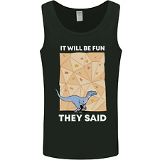 Indoor Rock Climbing Wall Funny Dinosaur T-Rex Mens Vest Tank Top