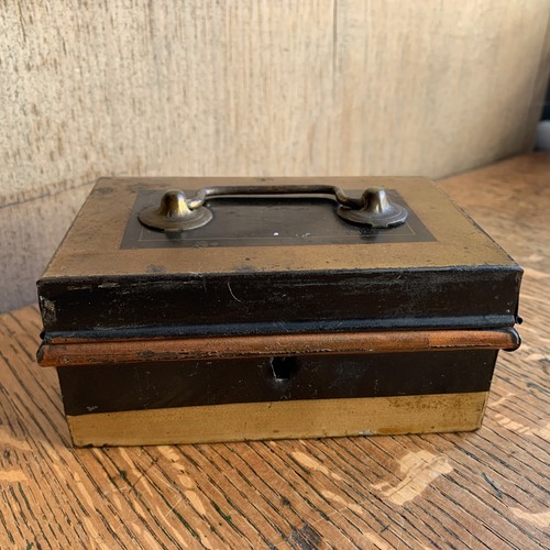 Vintage metal shop cash tin - vintage,