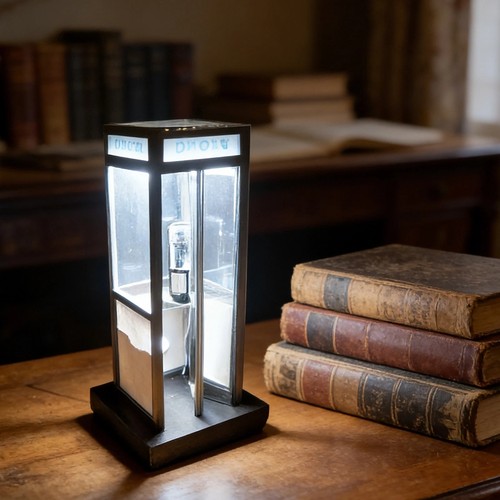 Vintage phonebooth lamp - vintage,
