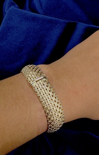 Solid 9ct gold italian mesh - solid,