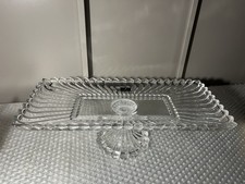 Killarney Crystal Beaufort Rectangular Footed Serving Plate Boxed Unused