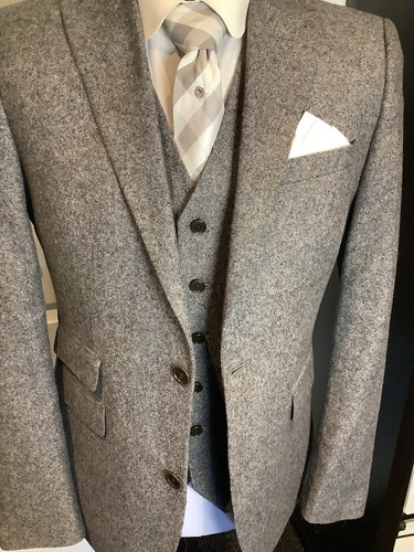 Mens three piece suit grey - mens,