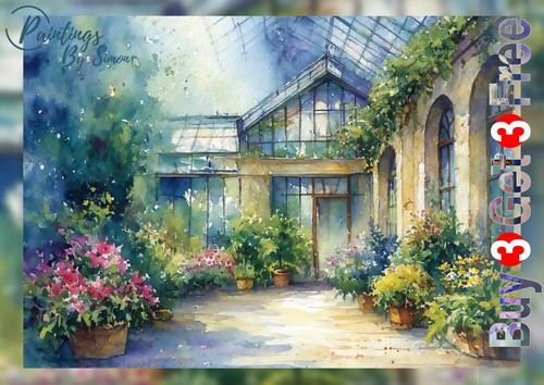 Greenhouse garden print on - garden,