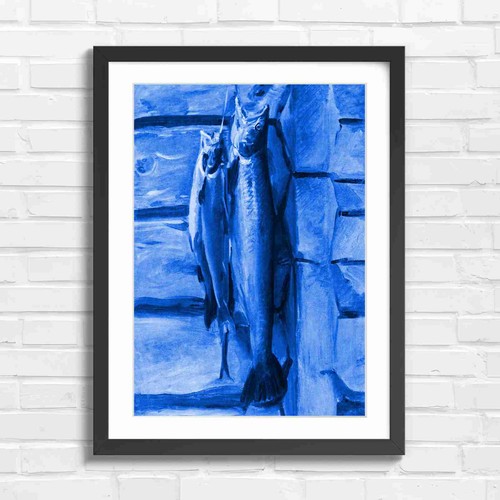 Vintage salmon fishing art - vintage,