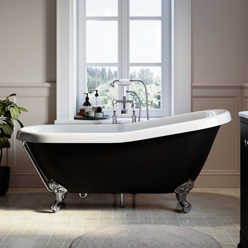Black freestanding single - black,