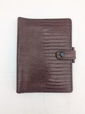 Vintage Filofax Lizard Personal Brown 4 ring leather  Wallet Case  rare VGC