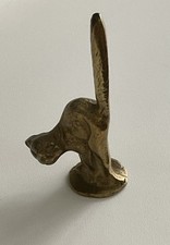 Very Cute Vintage Brass Scared Angry Cat Ring or Receipt Holder / Spike Max 8cm