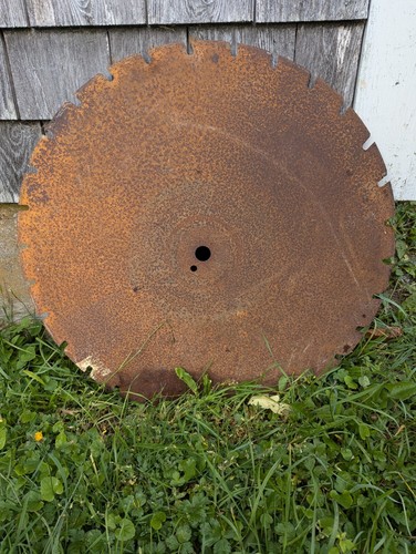 Vintage round iron buzz saw - round,
