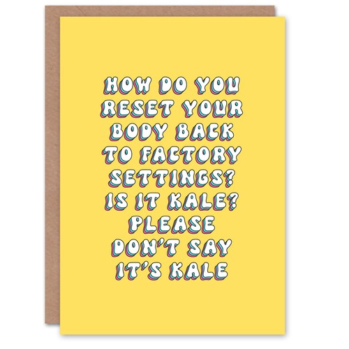 Greeting card kale reset body - card,