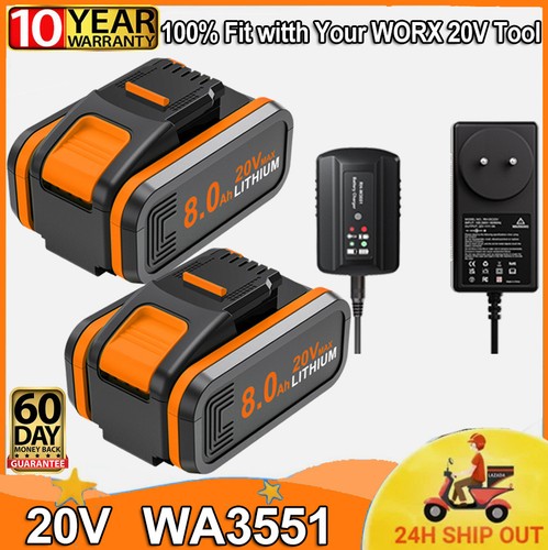 0ah for worx 20v li - 2x, 8.0ah
