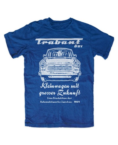 Trabant small car shirt blue - trabant, t-shirt