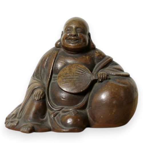 Bizen pottery statue budai - pottery,