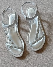 NEXT Ladies  Forever Comfort Silver, Diamante decorated Sandals Size  Unworn