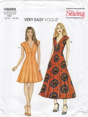 Vogue sewing pattern 9292 very - pattern,