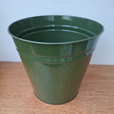 Vintage 60s 70s Industrial Army School Hospital Green Waste Paper Bin Trash Can