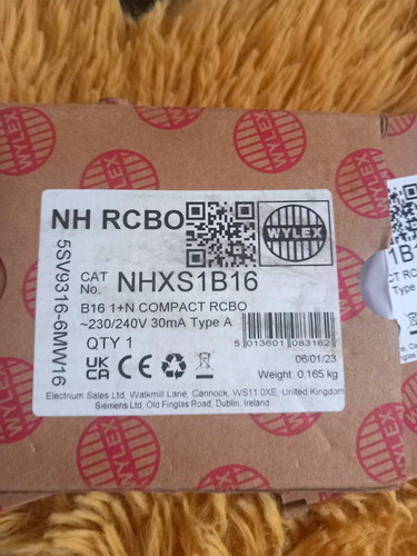 Unused boxed wylex nhxs1b16 - unused,