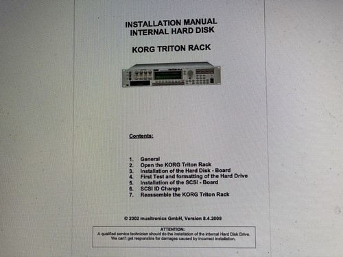 Korg triton rack installation - korg,