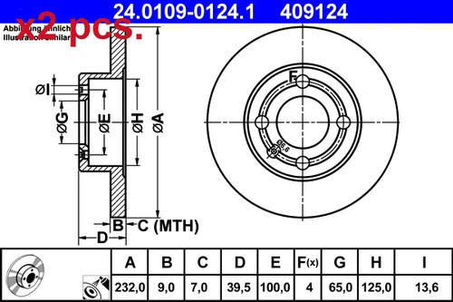 Pcs rear brake disc - x2, rotos