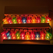 New Vintage PIFCO Mini Bells 20 Colourful Christmas Tree Lights no. 1387