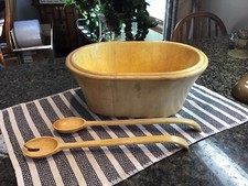 VINTAGE STAVED WOOD SALAD BOWL