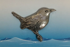 Wren Silver Pewter Pin Badge