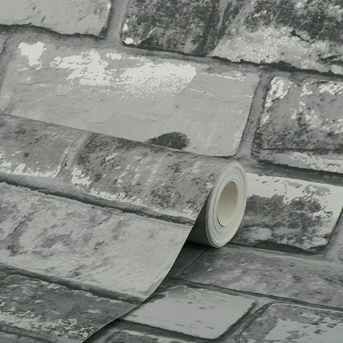 Slate grey realistic brick - slate,