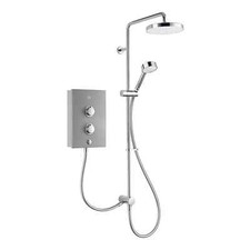 Mira Decor Dual Silver Effect 1.1894.003 Plastic Manual Electric Shower, 10.8kW